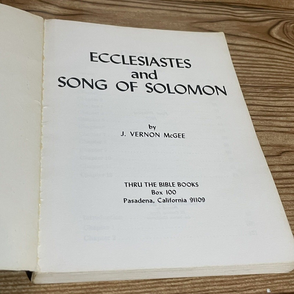 Ecclesiastes & Song of Solomon by J. Vernon‎ McGee Paperback 1977 First Printing - Picture 6 of 8
